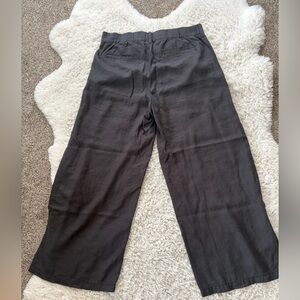 American Eagle linen blend, poppy trouser Wide Leg Washed Black Pants size 10